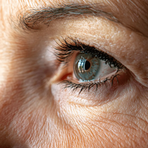 Femme avec des rides de la vallée des larmes envisageant des injections d’acide hyaluronique chez un médecin esthétique à Paris, Docteur Dominique Bellecour